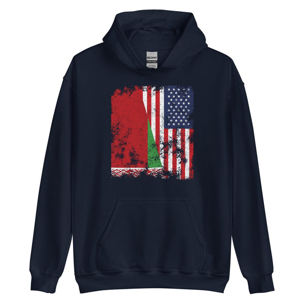 Belarus USA Flag - Half American Hoodie