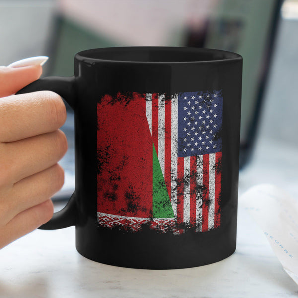 Belarus USA Flag - Half American Mug