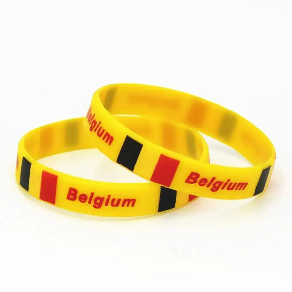 Belgium Flag Bracelet - Silicone Wristband