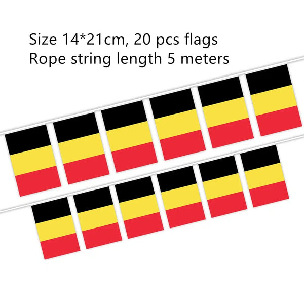 Belgium Flag Bunting Banner - 20-25Pcs