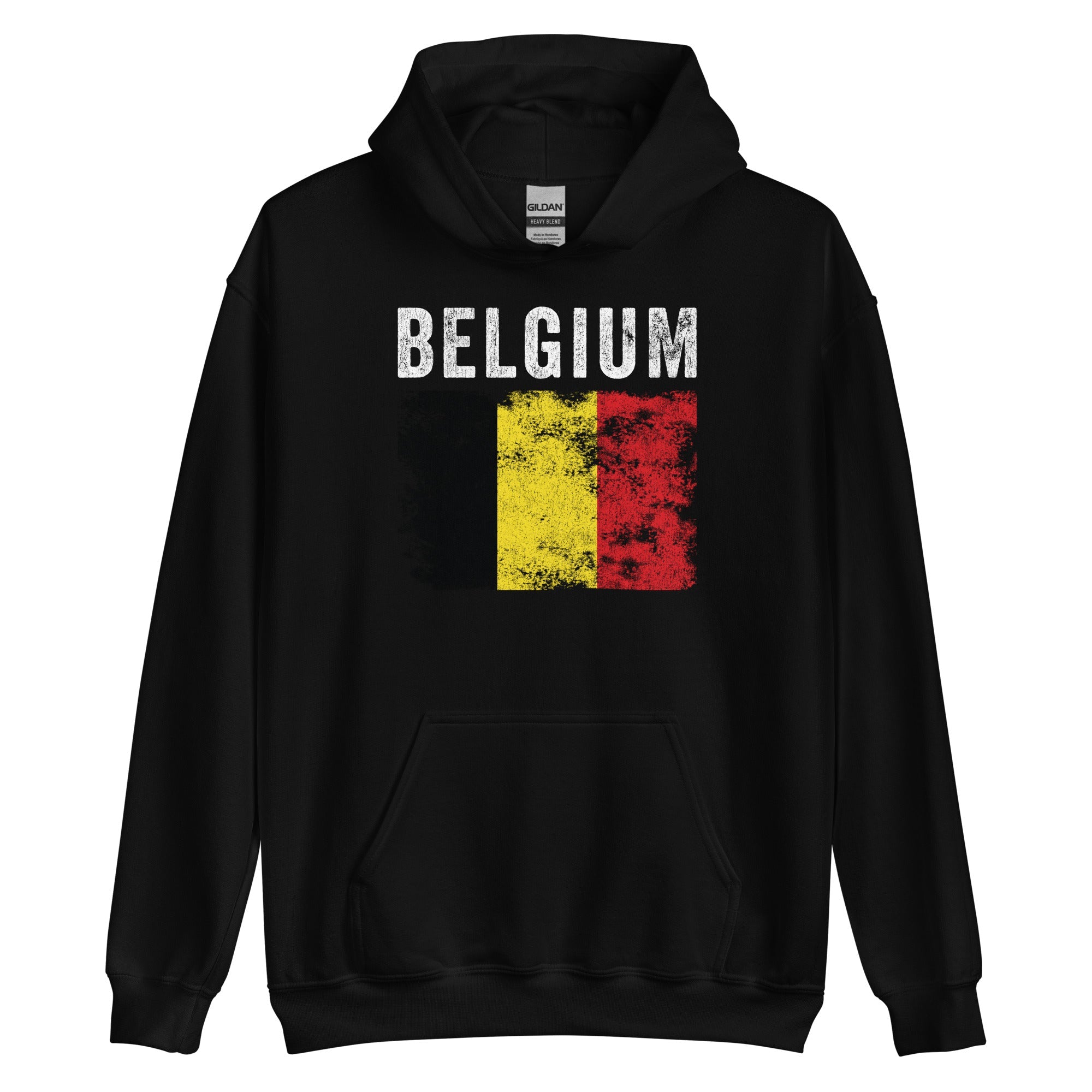 Belgium Flag Distressed - Belgian Flag Hoodie