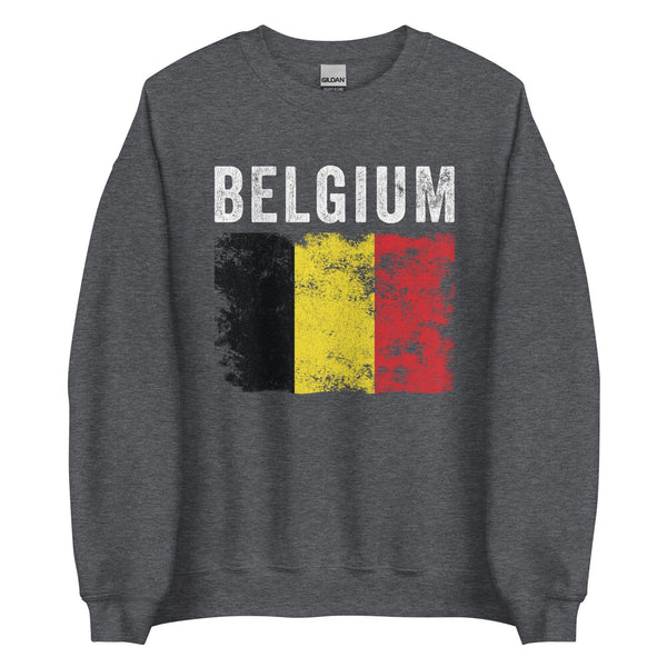 Belgium Flag Distressed - Belgian Flag Sweatshirt