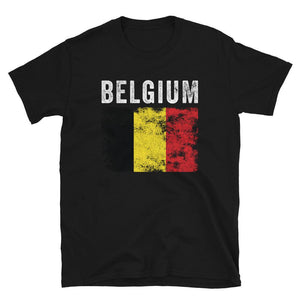 Belgium Flag Distressed - Belgian Flag T-Shirt