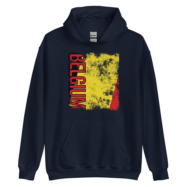 Belgium Flag Distressed Hoodie