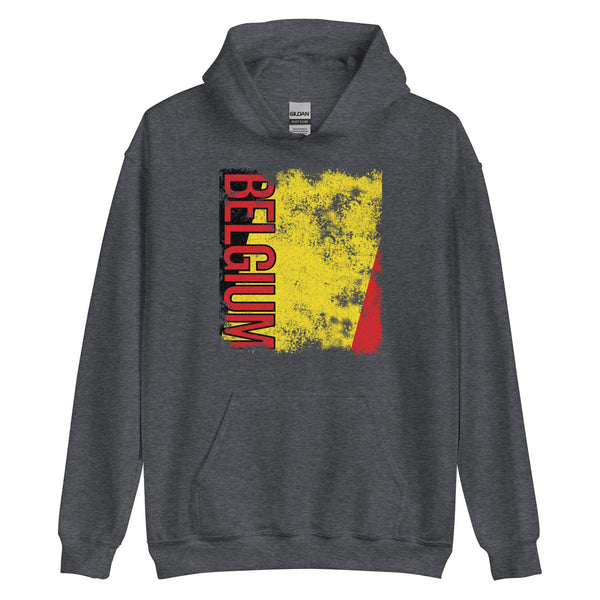 Belgium Flag Distressed Hoodie