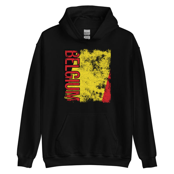 Belgium Flag Distressed Hoodie