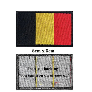 Belgium Flag Patch - Iron On/Hook & Loop Patch