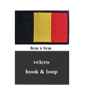 Belgium Flag Patch - Iron On/Hook & Loop Patch