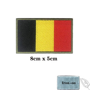 Belgium Flag Patch - Iron On/Hook & Loop Patch