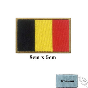 Belgium Flag Patch - Iron On/Hook & Loop Patch