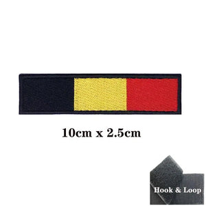 Belgium Flag Patch - Iron On/Hook & Loop Patch