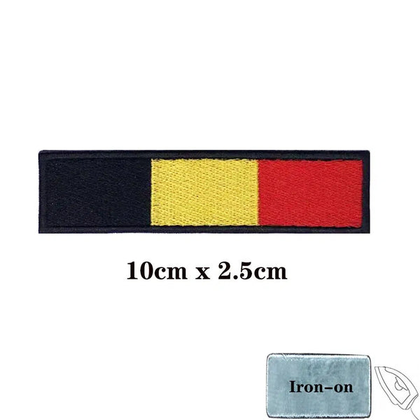 Belgium Flag Patch - Iron On/Hook & Loop Patch