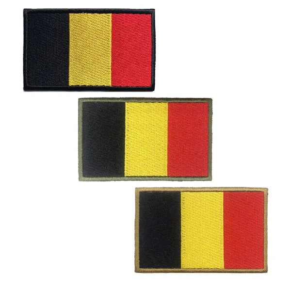 Belgium Flag Patch - Iron On/Hook & Loop Patch