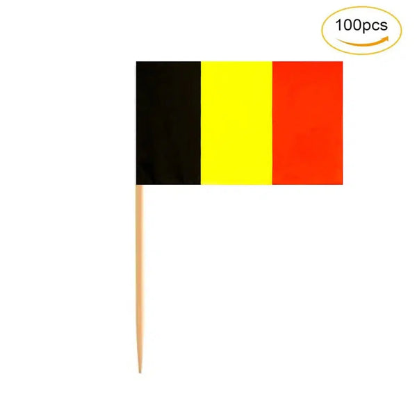 Belgium Flag Toothpicks - Cupcake Toppers (100Pcs)