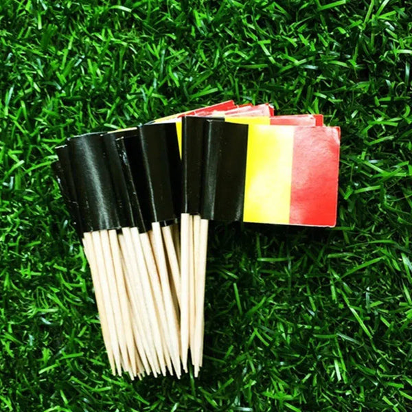 Belgium Flag Toothpicks - Cupcake Toppers (100Pcs)