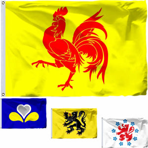 Belgium Region & Community Flags - Brussels & Wallonia Flag - 90x150cm(3x5ft) - 60x90cm(2x3ft)