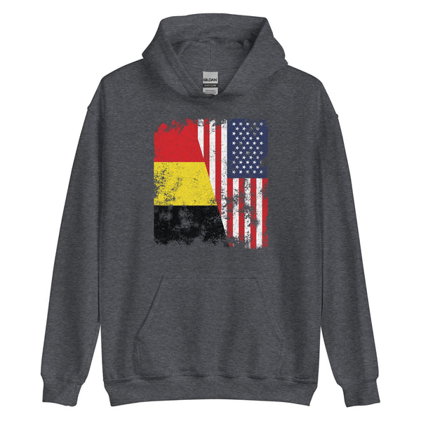 Belgium USA Flag - Half American Hoodie