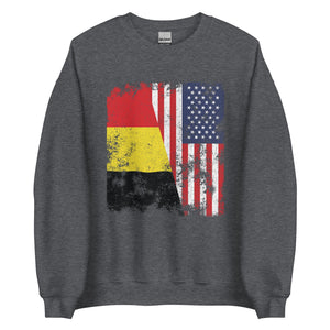 Belgium USA Flag - Half American Sweatshirt