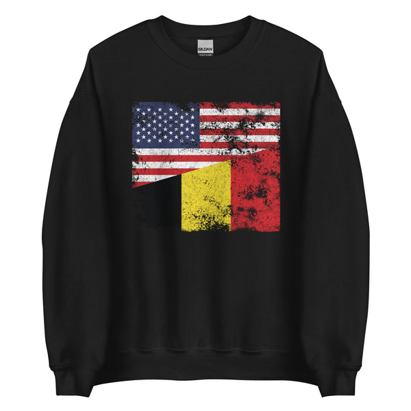 Belgium USA Flag Sweatshirt