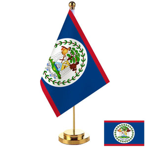 Belize Desk Flag - Small Office Table Flag