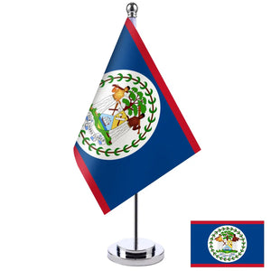 Belize Desk Flag - Small Office Table Flag