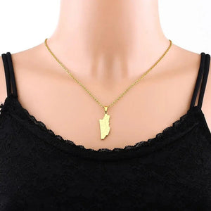 Belize Flag Map Necklace