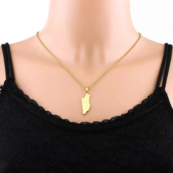 Belize Flag Map Necklace
