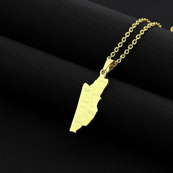 Belize Flag Map Necklace