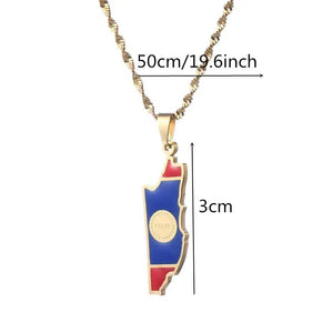 Belize Flag Map Necklace