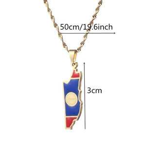 Belize Flag Map Necklace