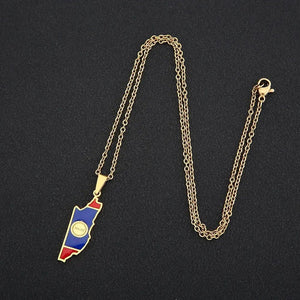 Belize Flag Map Necklace