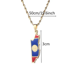 Belize Flag Map Necklace