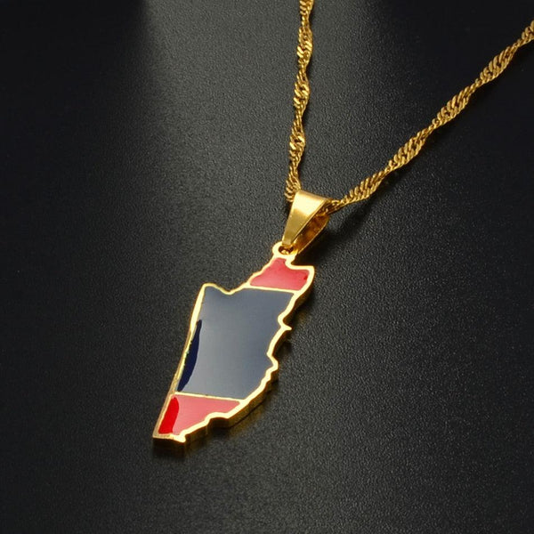 Belize Flag Map Necklace