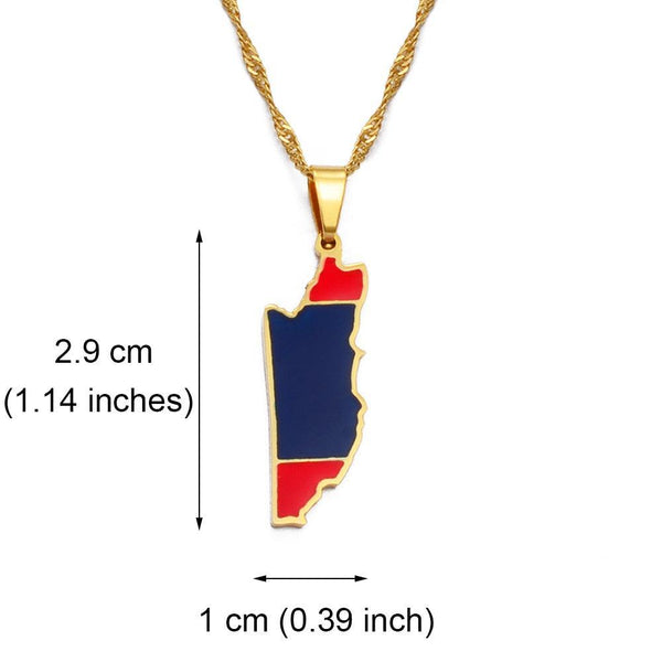 Belize Flag Map Necklace