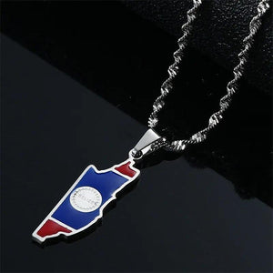 Belize Flag Map Necklace