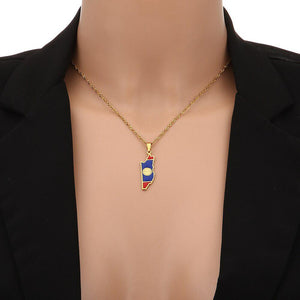 Belize Flag Map Necklace