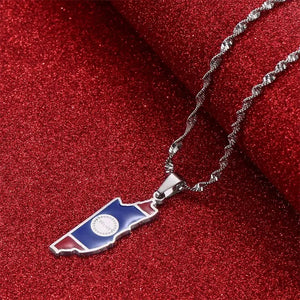 Belize Flag Map Necklace