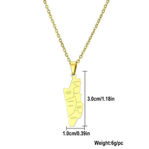 Belize Flag Map Necklace