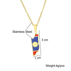 Belize Flag Map Necklace