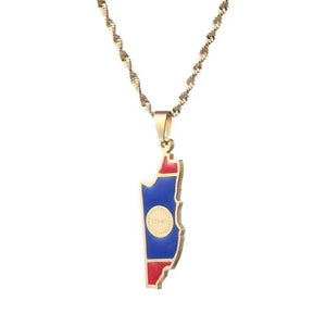 Belize Flag Map Necklace
