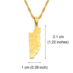 Belize Map Necklace