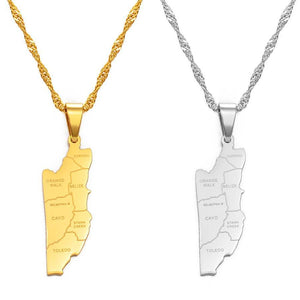 Belize Map Necklace