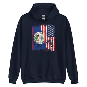 Belize USA Flag - Half American Hoodie