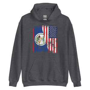 Belize USA Flag - Half American Hoodie