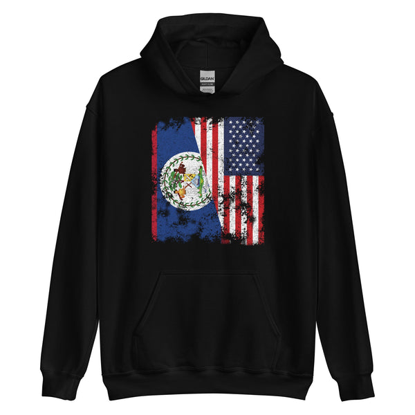 Belize USA Flag - Half American Hoodie