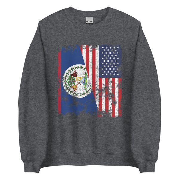 Belize USA Flag - Half American Sweatshirt