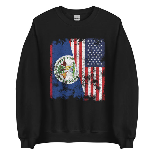 Belize USA Flag - Half American Sweatshirt