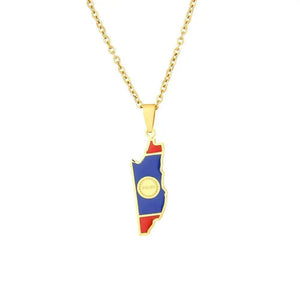 Belize Flag Map Necklace