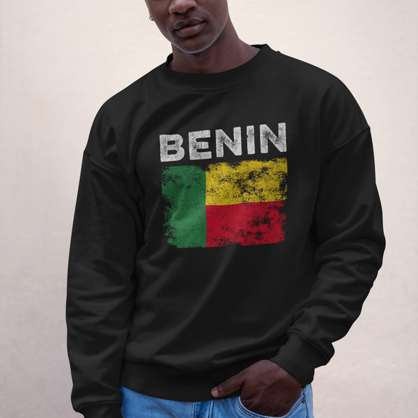 Benin Flag Distressed - Beninese Flag Sweatshirt