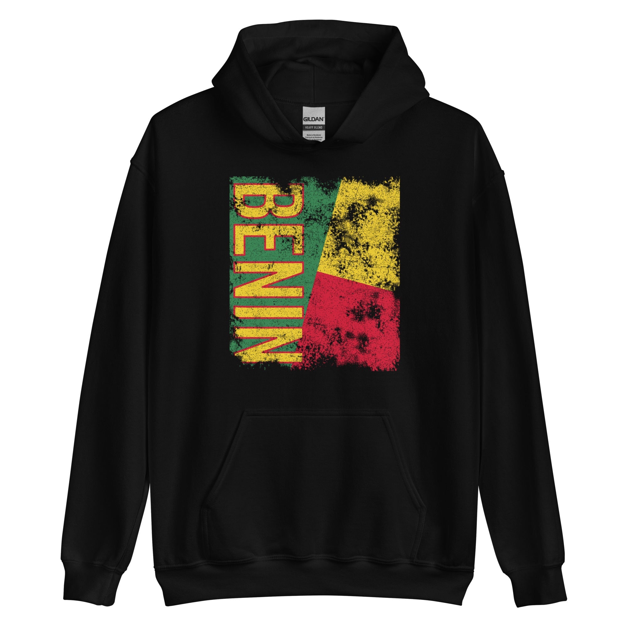 Benin Flag Distressed Hoodie